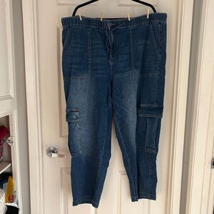 Universal Standard Blue Denim Cargo Pants